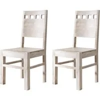 chaise 45x45 acacia blanchi blanc set 2 nature white #120