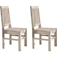 chaise 45x45 acacia blanchi blanc set 2 nature white #121