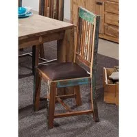 chaise rembourée 45x45 bois de récupération laqué multicolore set 2 nature of spirit #56