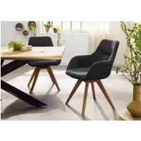 chaise pivotante en bois de chêne sauvage noir tacoma #11