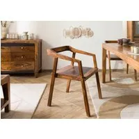 ancona #200 chaise en bois sheesham - laqué / brun foncé 45x51x76