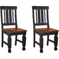 chaise 53x45 palissandre laqué marron / noir set 2 new boston #120