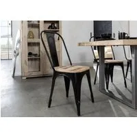 chaise 45x45 manguier brut imprimé bois naturel set 2 factory #134