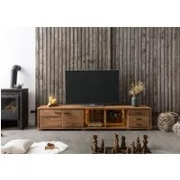 bark #116 meuble tv en bois d'acacia - laqué / naturel 235x40x47