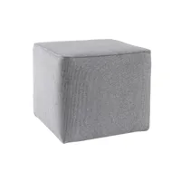 pouf design carré en tissu gris pave