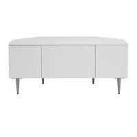 meuble tv d'angle design blanc mat l100 cm karol