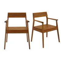 fauteuils de jardin en bois massif (lot de 2) canopee