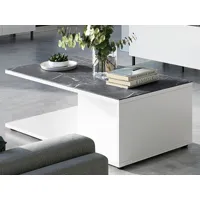 table basse califree 109 cm marbre/blanc