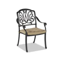 chaise de jardin ammelou marron avec coussin