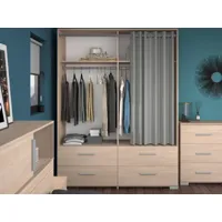 armoire penderie eklako 4 tiroirs chêne brooklyn
