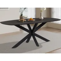 table repas isada 200 cm mangolia noir avec pieds en étoile