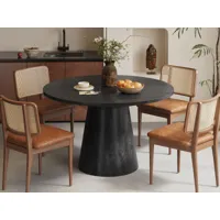 table repas ronde tomyra 130 cm mangolia noir