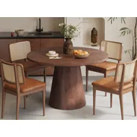 table repas ronde tomyra 130 cm mangolia brun