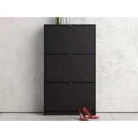 meuble à chaussures sean 3 portes noir mat