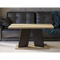 table basse rectangulaire muffalo 110 cm chêne artisan/noir