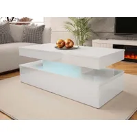 table basse rectangulaire lessie blanc brillant