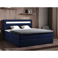 lit à ressorts kilouato 140x200 cm bleu