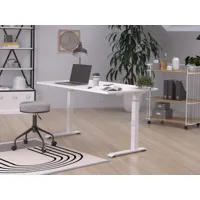 bureau à hauteur variable électrique robert 140 cm blanc
