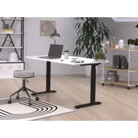 bureau à hauteur variable électrique robert 140 cm blanc/noir