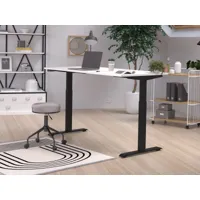 bureau à hauteur variable électrique jetlag 160 cm blanc/noir