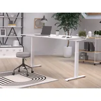 bureau à hauteur variable électrique jetlag 180 cm blanc
