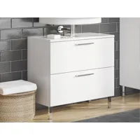 meuble sous-lavabo arvalet 2 tiroirs blanc
