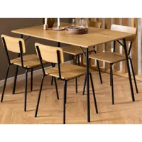 table de salle à manger rectangulaire peruna 120 cm chêne brun