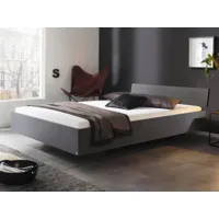 lit ixana 120x200 cm gris métal avec tête de lit