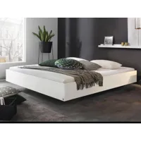 lit ixana 160x200 cm blanc laqué sans tête de lit