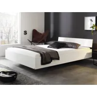 lit ixana 120x200 cm blanc laqué avec tête de lit
