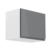meuble haut cuisine aspas 1 porte battante 50 cm blanc/gris laqué