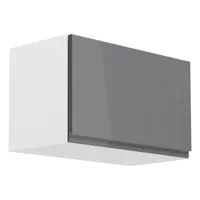 meuble haut cuisine aspas 1 porte battante 60 cm blanc/gris laqué