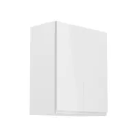 meuble haut cuisine aspas 2 portes 60 cm blanc/blanc laqué