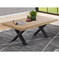 table basse lieze 130 cm chêne français avec pieds en x