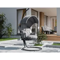 fauteuil de jardin suspendu walerio gris avec coussin gris