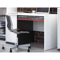 bureau philopy 1 porte 1 tiroir blanc graphite/philosophie rouge