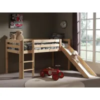 lit enfant alize avec toboggan 90x200 cm pin naturel sans tente