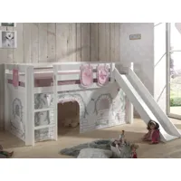 lit enfant alize avec toboggan 90x200 cm pin blanc tente chateau