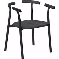 alias chaise avec accoudoirs twig 4 10c (noir - frêne et aluminium verni)