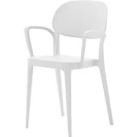 alma design set de 4 chaises avec accoudoirs amy (blanc - polypropylène)