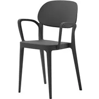 alma design set de 4 chaises avec accoudoirs amy (anthracite - polypropylène)