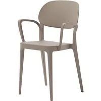 alma design set de 4 chaises avec accoudoirs amy (sable - polypropylène)