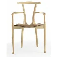 bd barcelona design chaise gaulino (naturel, coussin naturel c13 - frêne verni et cuir)