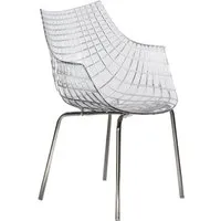 driade fauteuil meridiana (transparent - polycarbonate / acier chromé)