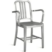 emeco navy armchair chaise avec accoudoirs (brossé - aluminium recyclé)