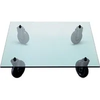 fontana arte table basse avec roulettes tavolo con ruote (100 x 100 cm - verre)