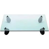 fontana arte table basse rectangulaire à roues tavolo con ruote (150 x 100 cm - verre)