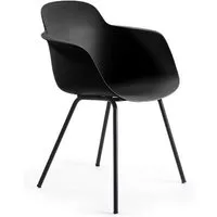 infiniti chaise avec accoudoirs sicla 4 legs (noir carbone - polypropylène et acier verni noir)