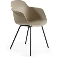 infiniti chaise avec accoudoirs sicla 4 legs (sable - polypropylène et acier verni noir)