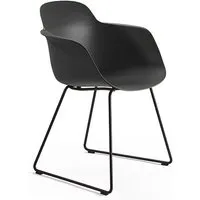 infiniti chaise avec accoudoirs sur traîneau sicla sled (noir carbone - polypropylène et acier verni noir)